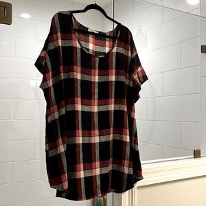 EUC women’s Poema plaid tunic top sz 2X